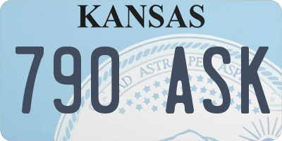KS license plate 790ASK