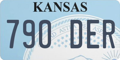 KS license plate 790DER