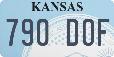 KS license plate 790DOF