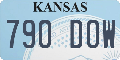 KS license plate 790DOW