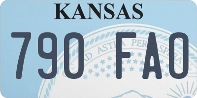 KS license plate 790FAO