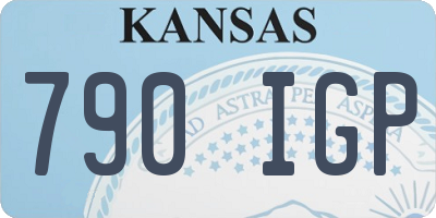 KS license plate 790IGP