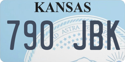 KS license plate 790JBK