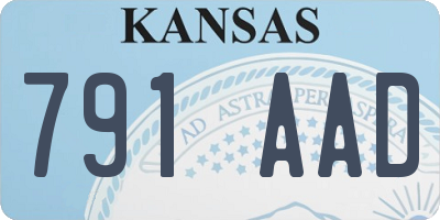 KS license plate 791AAD