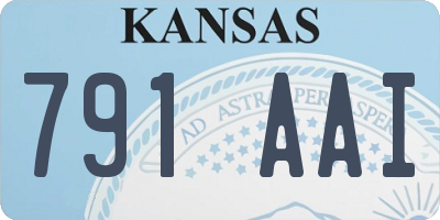 KS license plate 791AAI