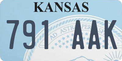KS license plate 791AAK