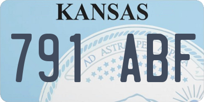KS license plate 791ABF