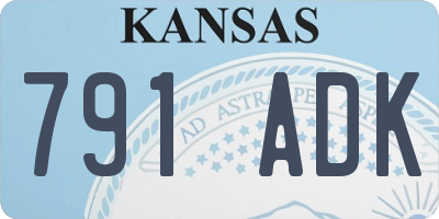 KS license plate 791ADK