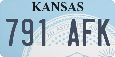 KS license plate 791AFK