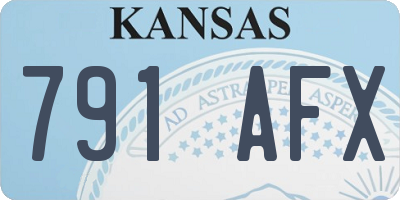 KS license plate 791AFX