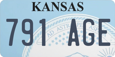 KS license plate 791AGE