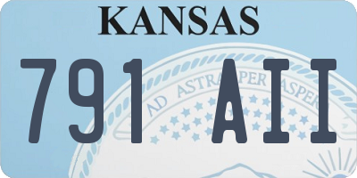 KS license plate 791AII