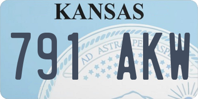 KS license plate 791AKW