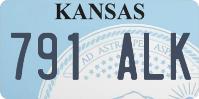 KS license plate 791ALK