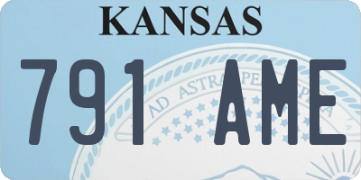 KS license plate 791AME