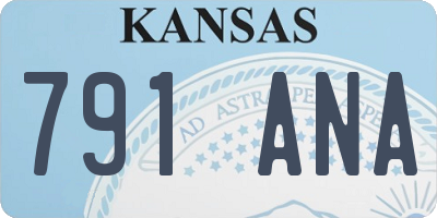 KS license plate 791ANA