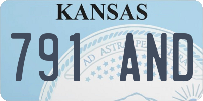 KS license plate 791AND