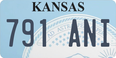 KS license plate 791ANI