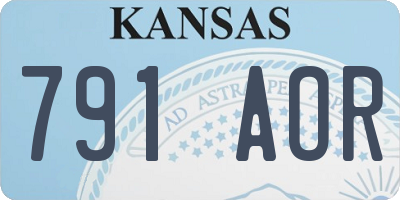 KS license plate 791AOR