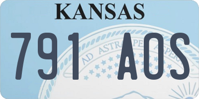 KS license plate 791AOS