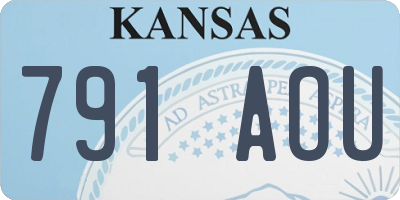 KS license plate 791AOU