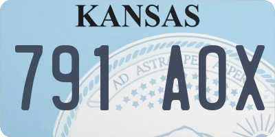 KS license plate 791AOX
