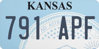 KS license plate 791APF