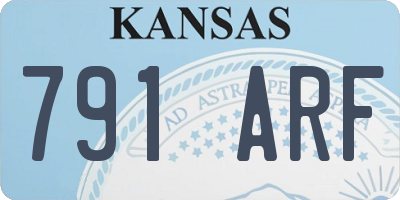KS license plate 791ARF