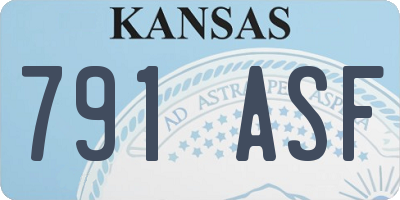 KS license plate 791ASF