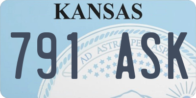 KS license plate 791ASK