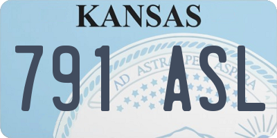 KS license plate 791ASL