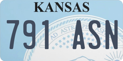 KS license plate 791ASN