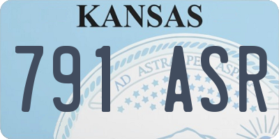 KS license plate 791ASR