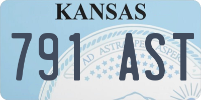 KS license plate 791AST