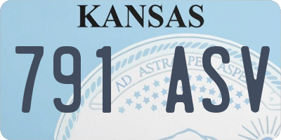 KS license plate 791ASV