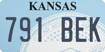 KS license plate 791BEK