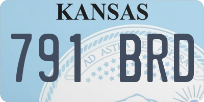 KS license plate 791BRD