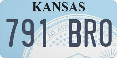 KS license plate 791BRO