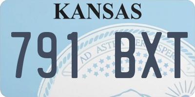 KS license plate 791BXT