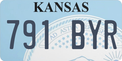KS license plate 791BYR