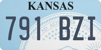 KS license plate 791BZI
