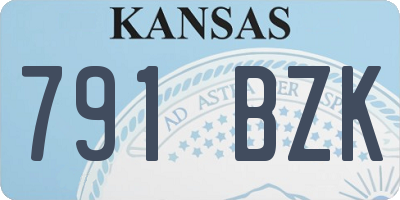 KS license plate 791BZK