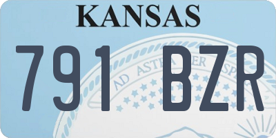 KS license plate 791BZR