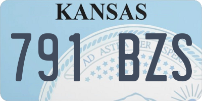 KS license plate 791BZS