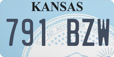 KS license plate 791BZW