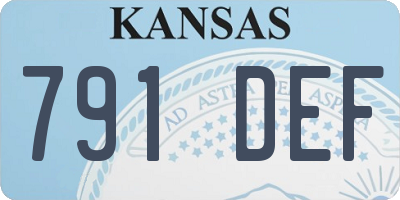 KS license plate 791DEF