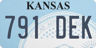 KS license plate 791DEK