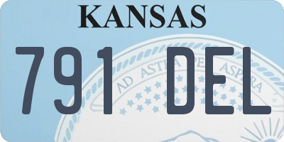 KS license plate 791DEL