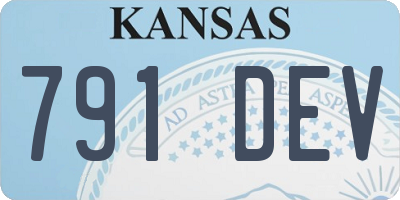 KS license plate 791DEV
