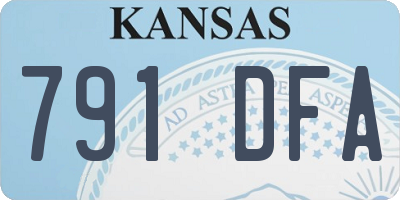 KS license plate 791DFA